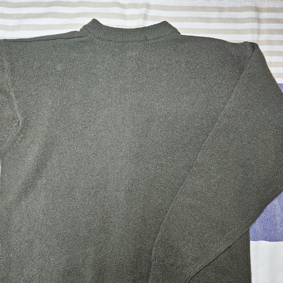 Vintage 90s Forest Green 100% Lambswool Cardigan Sweater M (Euro 40) - Picture 10 of 11